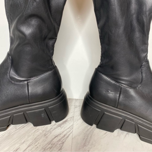 Steve Madden Tero Black Lug Sole Chunky Tall Boot 10M - Picture 10 of 16